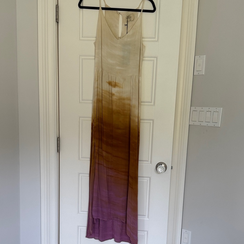 Urban Outfitters Gradient Tie Dye Maxi Dress - Cream, Brown, Purple
